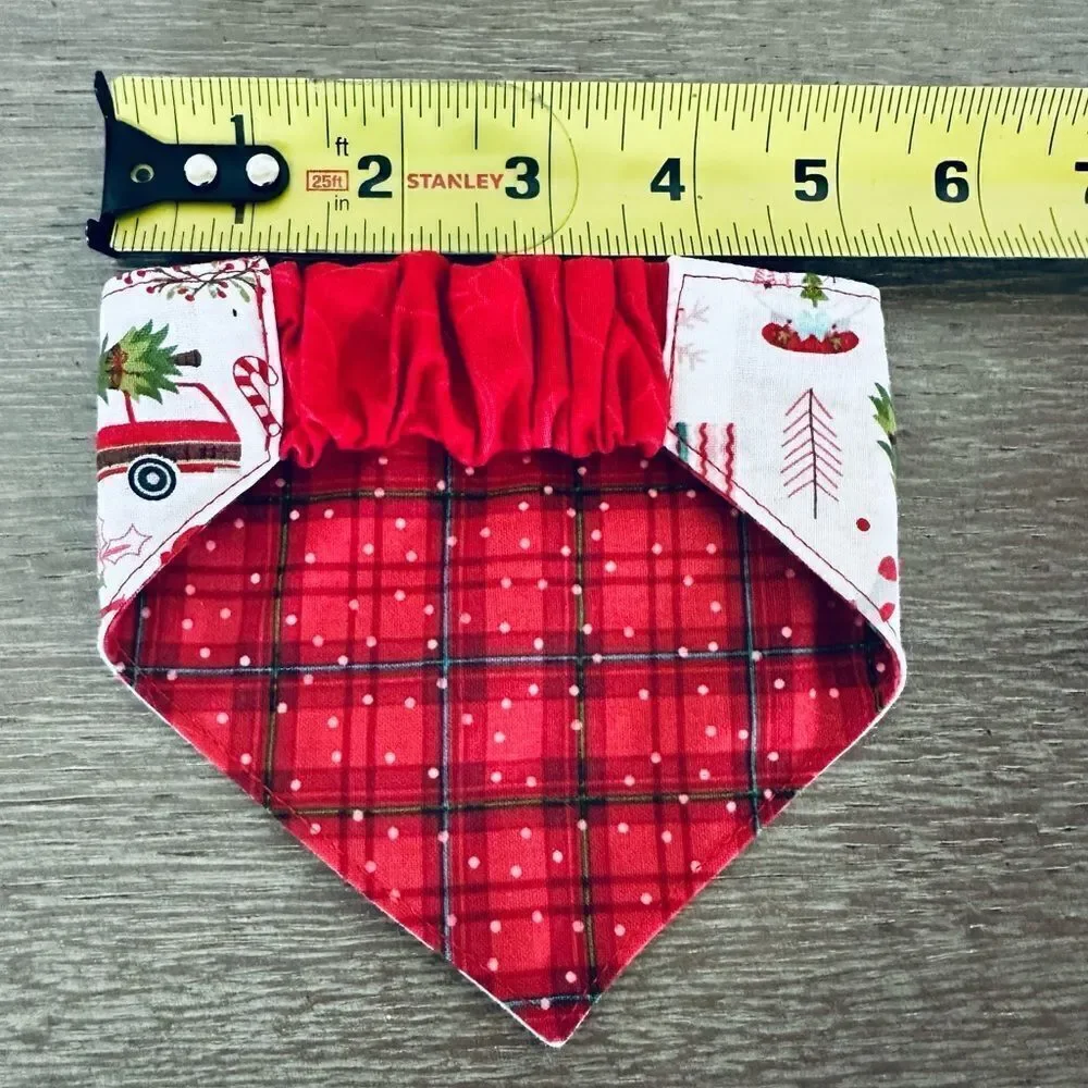Christmas Plaid Dog Holiday Pet Bandana Collar S